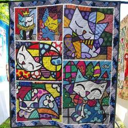 Cat Pattern Sleeping Quilt Blanket  Quilt