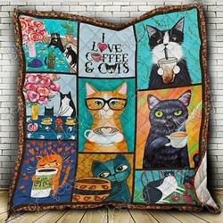 Cats And Coffee Cl18100154Mdq Quilt Blanket