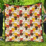 colorful maneki neko lucky cat pattern dhcdhc dt1910 quilt blanket d2316649