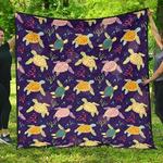 colorful sea turtle pattern dhcdhc dt1910 quilt blanket d2316160