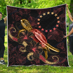 cook islands polynesian turtle with blooming hibiscus gold quilt d2383570