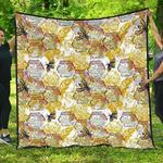 cool bee honeycomb leaves pattern dhcdhc dt1910 quilt blanket d2316652