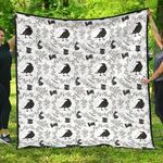 crows floral wreath rabbit pattern dhcdhc dt1910 quilt blanket d2316497