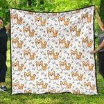 cute corgi heart star bone pattern dhcdhc dt1910 quilt blanket d2316325