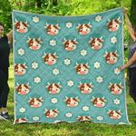 cute cow and daisy flower cl17100218mdq quilt blanket d2380921
