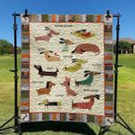 cute dachshund dhckl0909 quilt blanket d2316452