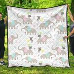 cute elephant mouse pattern dhcdhc dt1910 quilt blanket d2316473