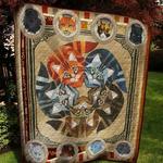 cute face cat make a star quilt blanket quilt d2323487