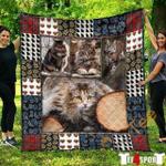 cute maine coon pets cat blanket th1807 quilt d2317792