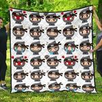 cute ninja design pattern dhcdhc dt1910 quilt blanket d2316111