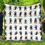 cute ninja katana sword pattern dhcdhc dt1910 quilt blanket d2316150