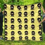 cute ninja yellow background dhcdhc dt1910 quilt blanket d2316231