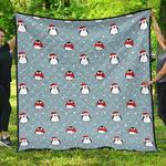 cute penguin christmas snow pattern dhcdhc dt1910 quilt blanket d2316172