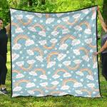 cute rainbow dhcound star pattern blue background dhcdhc dt1910 quilt blanket d2316275