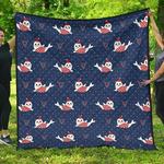 cute sea lion seal christmas hat candy cane heart pattern dhcdhc dt1910 quilt blanket d2316225