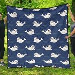 cute white baby sea lion seal pattern dhcdhc dt1910 quilt blanket d2316579