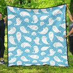 cute white sea lion seals pattern dhcdhc dt1910 quilt blanket d2316257