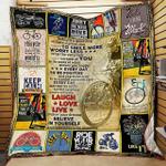 cycling believe in yourself and remember to be awesome quilt blanket great customized blanket gifts