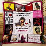 dachshund and wine quilt blanket abc07114174 d2316108