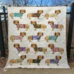 dachshund dhcdhc dt2210 quilt blanket d2316597