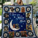 dachshund i love you to the moon and back hur33625 3d customized quilt 2407 d2315163