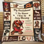 dachshunds is the reason dachshund doxie wiener dog lovers cl291220376mi quilt blanket d2315545