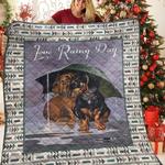dachshunds love rainy day dachshund doxie wiener dog lovers cl291220076mi quilt blanket d2315650