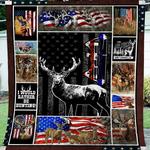 deer hunting american flag bow hunting deer skull patriotic hunting quilt gift for hunters premium