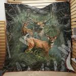 deer hunting grass quilt blanket great customized gifts for birthday christmas thanksgiving perfect