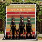 doberman you can be anything premium quilt blanket size throw twin queen king super king d2317624