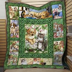 Dogs And Cat L1VV1 3D Customized Quilt
