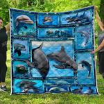 dolphin couple quilt blanket great customized gifts for birthday christmas thanksgiving veterans
