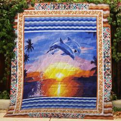 Dolphin Days Of Summer Quilt Blanket Dhc020120526Td