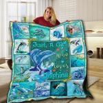 dolphin love girl ntth011298 3d customized quilt d2313401