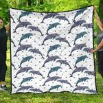 dolphins pattern dotted background dhcdhc dt1910 quilt blanket d2316923