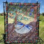 dragonfly buddies in garden clt170622 quilt blanket d2357029
