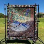 dragonfly buddies in garden dhckl0909 quilt blanket d2317192