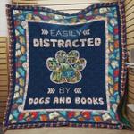 easily distracted by dogs and book quilt blanket great customized blanket gifts for birthday