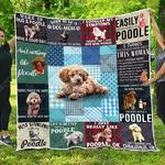 easily distracted by poodle quilt blanket great customized blanket gifts for birthday christmas