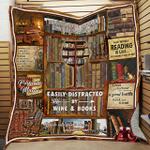 easily distracted by wine and books quilt blanket great customized blanket gifts for birthday