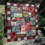 eat sleep hockey red version quilt blanket py68 quilt d2324401