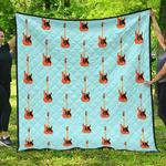 electric guitar pattern light blue background dhcdhc dt1910 quilt blanket d2317077