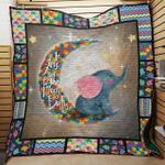 elephant autism i love you to the moon and back quilt blanket great customized blanket gifts for