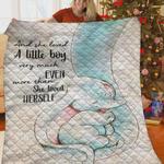 elephant family and she loved a little boy very much quilt blanket great customized gifts for