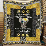 elephant sunflower in a world you can be anything be kind quilt blanket great customized blanket