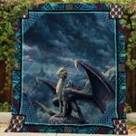 epic blue dragon and knight blanket kc1707 quilt d2358416