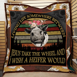 Farm Animal Cow The Wheel Quilt Jkk