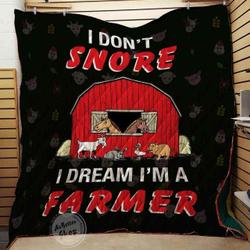 Farmer I Don T Snore I Dream I M Blanket Th1707 Quilt
