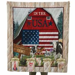 Farmhouse In The Usa Farming Custom Family Name Quilt For Farmers In Daily Life
