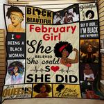 february girl she believed she could so she did quilt blanket great customized blanket gifts for